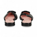 Destalonado Chapon Piel Negro  PRETTY BALLERINAS