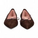 Bailarina Punta Nobuck Marron  PRETTY BALLERINAS