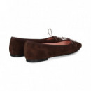 Bailarina Punta Nobuck Marron  PRETTY BALLERINAS