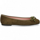 Bailarina Lazo Nobuck Kaki  PRETTY BALLERINAS
