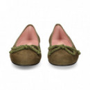 Bailarina Lazo Nobuck Kaki  PRETTY BALLERINAS