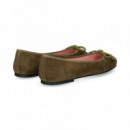 Bailarina Lazo Nobuck Kaki  PRETTY BALLERINAS
