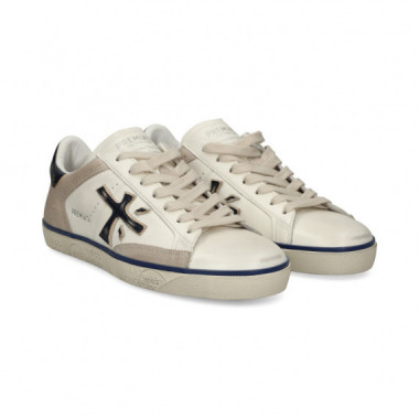 DEPORTIVO TALON AZUL PIEL BLANCO