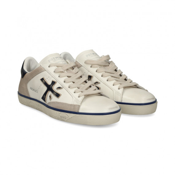 DEPORTIVO TALON AZUL PIEL BLANCO