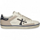 DEPORTIVO TALON AZUL PIEL BLANCO