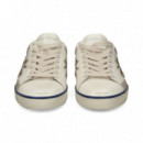 DEPORTIVO TALON AZUL PIEL BLANCO