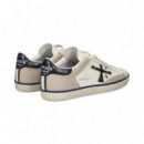 DEPORTIVO TALON AZUL PIEL BLANCO