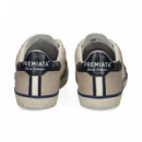 DEPORTIVO TALON AZUL PIEL BLANCO