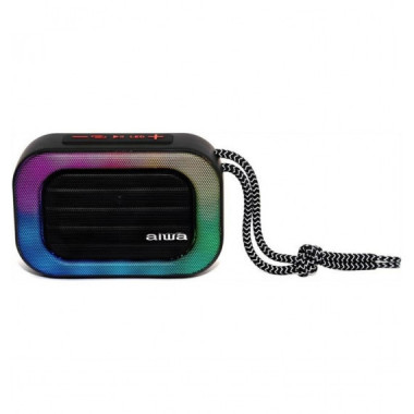 Altavoz Port&aacute;til Aiwa BST-130TN Bluetooth 5.3 5W Radio FM TWS Negro/RGB
