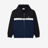 Sudadera Cremallera LACOSTE Negra Bloques de Color