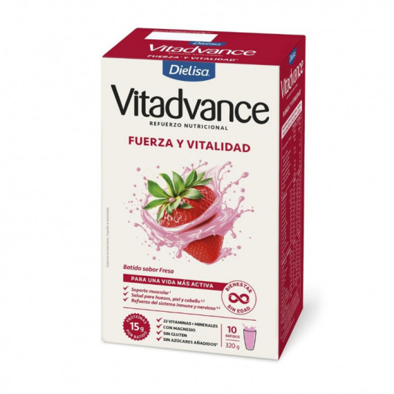DIELISA Vitadvance Batido 10 Sobres Fresa 320G