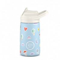Botella Térmica Infantil Con Boquilla 350 Ml. Rainbow Clouds Cool Bottles