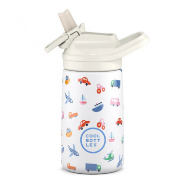 Botella T&eacute;rmica Infantil Con Boquilla 350 Ml. Little Wheels Cool Bottles