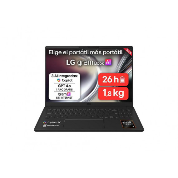 Portátil LG gram 16" Ryzen AI 7-445 16Gb 5212Gb Copilot+ (16U55U-G.AU75BN)