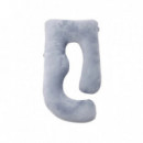 Almohada De Lactancia Forma "u" Gris Terciopelo
