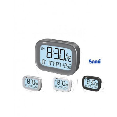 SAMI Reloj Despertador Digital LD-1120 Negro Calendario Y Temperatura