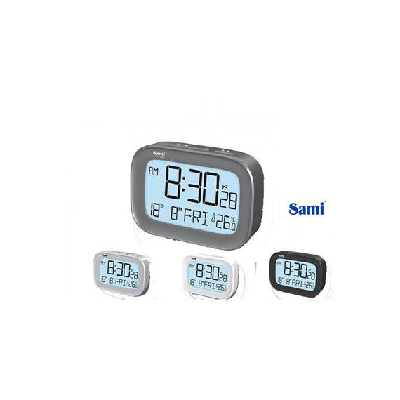 SAMI Reloj Despertador Digital LD-1120 Negro Calendario Y Temperatura