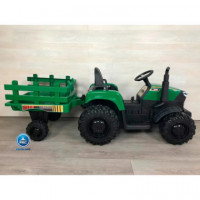 Tractor Electrico 24V Verde con Remolque  PEKECARS