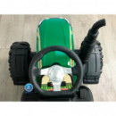 Tractor Electrico 24V Verde con Remolque  PEKECARS