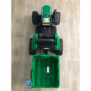 Tractor Electrico 24V Verde con Remolque  PEKECARS