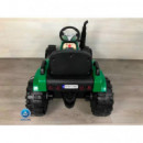 Tractor Electrico 24V Verde con Remolque  PEKECARS
