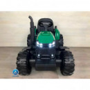 Tractor Electrico 24V Verde con Remolque  PEKECARS