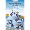 Triciclo 4 en 1 Kaya Gris  TOCTOYS