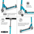 Patinete Sprite Azul Oceano Led  M-CRO