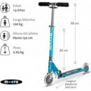 Patinete Sprite Azul Oceano Led  M-CRO