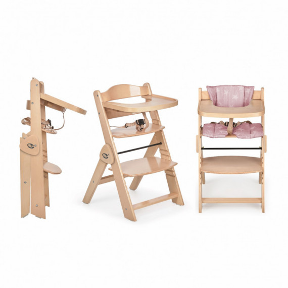 Trona Evolutiva Plegable Full Madera C/cojin Estrellas Rosa  MS