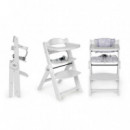 Trona Evolutiva Plegable Full Blanca C/cojin Estrellas Gris  MS