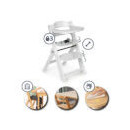 Trona Evolutiva Plegable Full Blanca C/cojin Estrellas Gris  MS