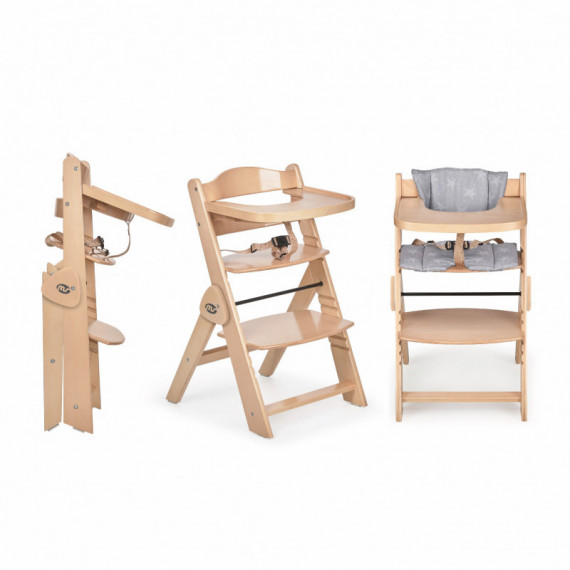 Trona Evolutiva Plegable Full Madera C/cojin Estrellas Gris  MS