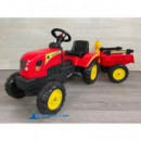 Tractor a Pedales con Remolque Rojo  PEKECARS
