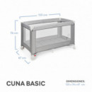 Cuna de Viaje Basic Gris Estrellas  MS