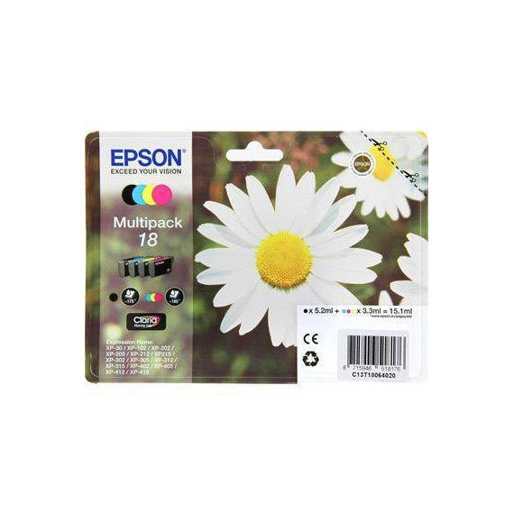 EPSON Pack de Tinta 18XL Negro/cyan/amarilo/magenta