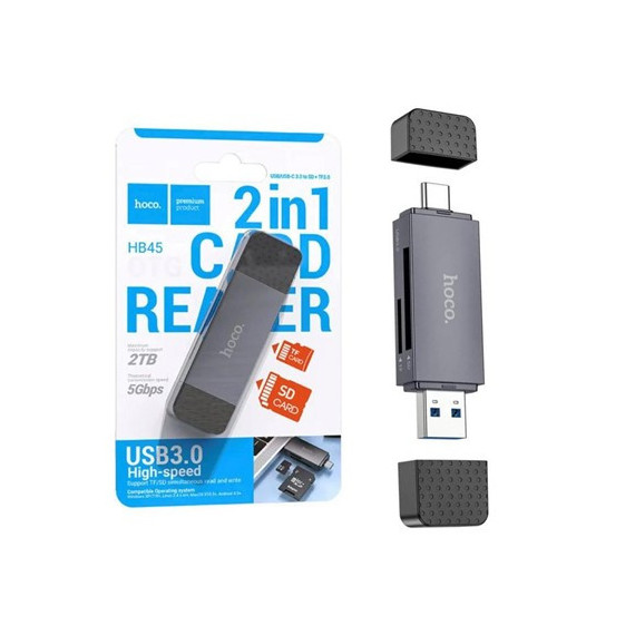 HOCO Lector 2 en 1 Tipo C/ USB a para Micro Sd/sd 3.0 HB45