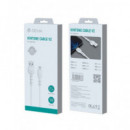 DEVIA Cable Datos Tipo C M/M 60W 3A 1Mtr Blanco