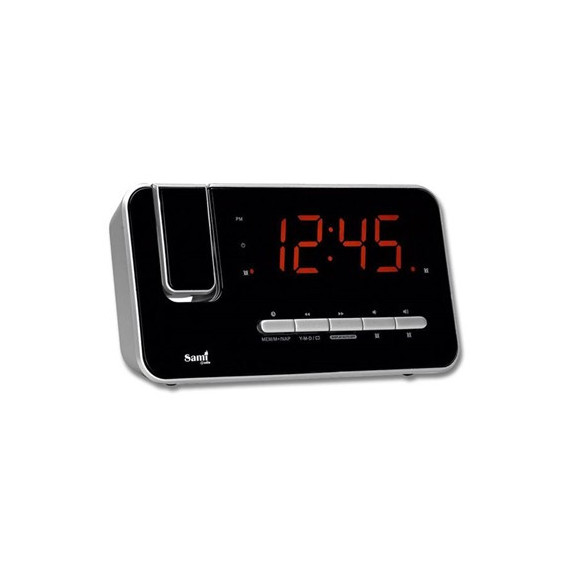 SAMI Radio Despertador Digital RS-1004 con Proyector/Reloj/Alarma Doble/Calendario