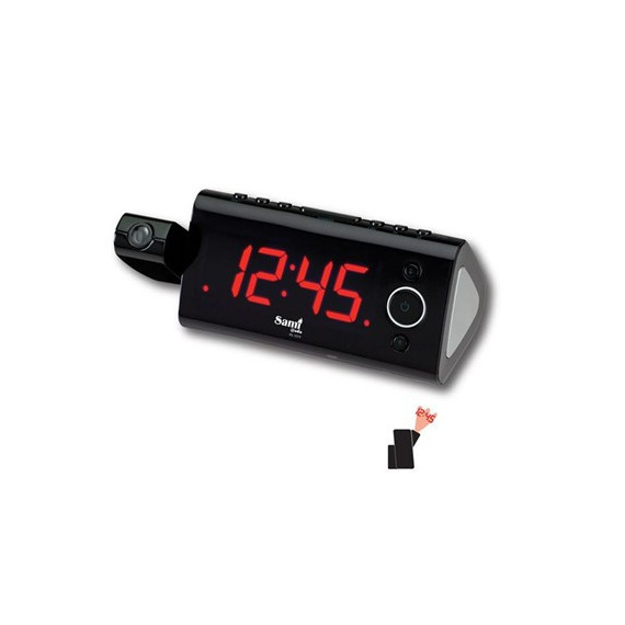 SAMI Radio Despertador Digital RS-1019 con Proyector/Reloj/Alarma Doble/Calendario