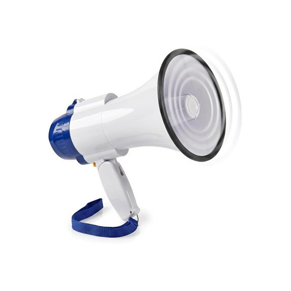 NEDIS Megafono 25W con Micro/ Sirena/grabacion/bluetooth Negro/blanco MEPH250WT