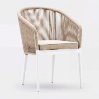 Sillón de Comedor Exterior Tavira de Aluminio Blanco y Cuerda Natural Pro-gardendesign®  PRO-GARDENDESIGN - Guanxe Atlantic Mark