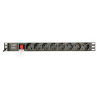 REGLETA GEMBIRD 8 ENCHUFES SHUCO CON PROTECCION PARA ARMARIO RACK