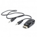ADAPTADOR CONVERSOR GEMBIRD DE DIGITAL A ANALOGICO HDMI-M A VGA-H CON AUDIO