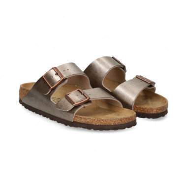 SANDALIA 2 HEBILLAS METALIZADO TAUPE