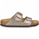 Sandalia 2 Hebillas Metalizado Taupe  BIRKENSTOCK