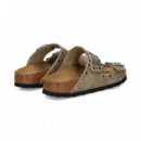 Sandalia 2 Hebillas Tachuelas ante Taupe  BIRKENSTOCK