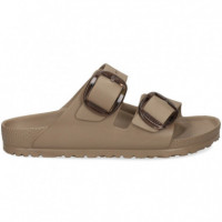 Sandalia 2 Hebillas Grandes Goma Taupe  BIRKENSTOCK