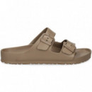 SANDALIA 2 HEBILLAS GOMA TAUPE