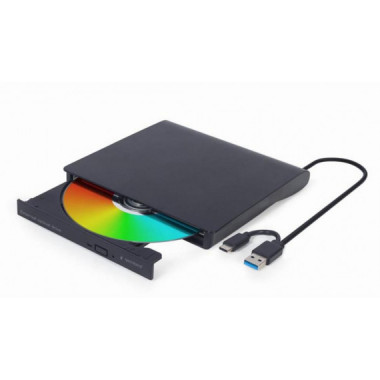 Grabadora DVD Externa Gembird DVD&plusmn;RW USB-A / USB-C Negra (DVD-USB-031)
